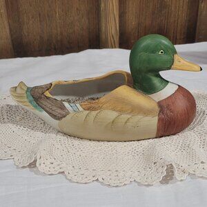 Vintage Mallard Duck Planter 1980s Taiwan